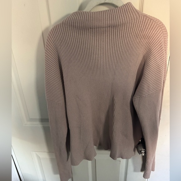 ANTHROPOLOGIE Saturday Sunday Womens Med Cowl Neck Sweater Textured Chevron Tan - Picture 6 of 10